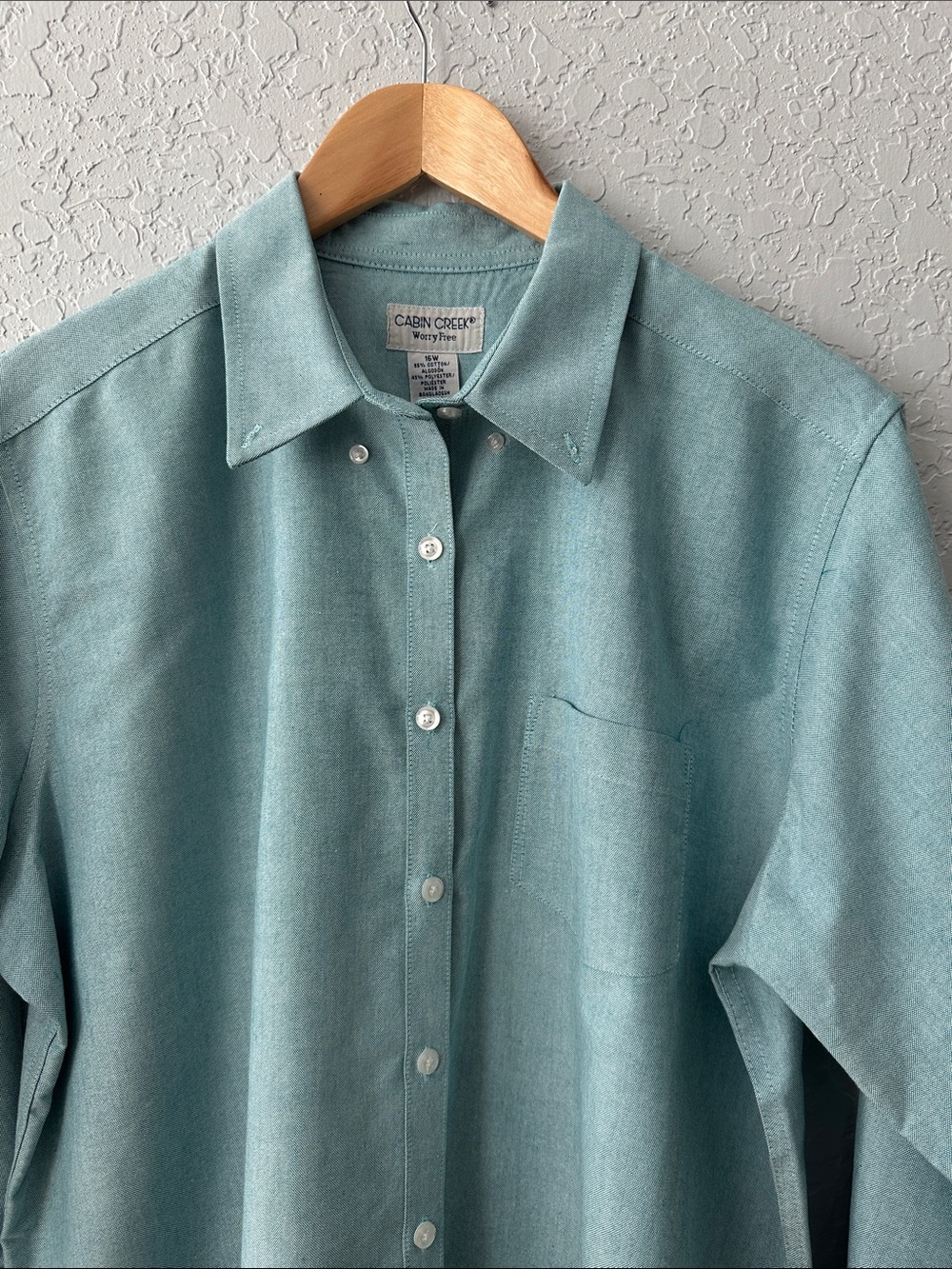Cabin Creek women’s Mint Green Button-Down Casual Shirt